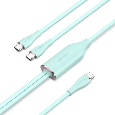 CABLE USB-C/M A 2xUSB-C/M 1.5 M VERDE VENTION