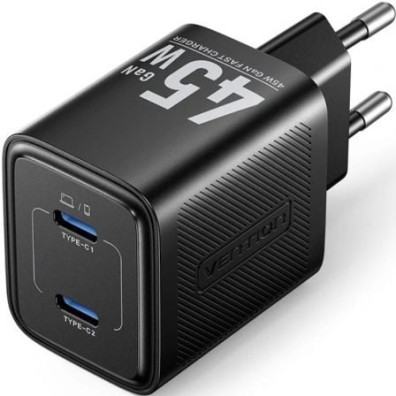 Carregador de Parede GaN Vention FEFB0-EU/ 2xUSB Tipo-C