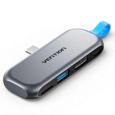 Docking Sem Cabos USB Tipo-C Vention THYH0/ 1xUSB/ 1xHDMI/ 1xUSB Tipo-C PD/ 1xLector de Cartões