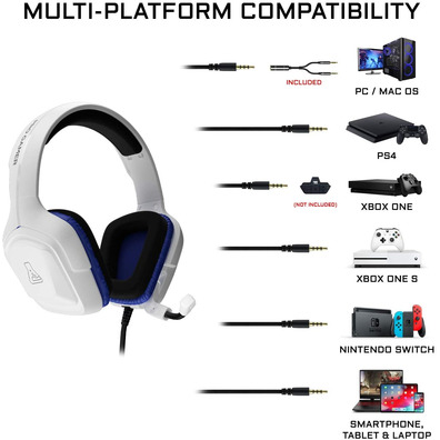 Auriculares Gaming O G-Lab Cobalt Blanco Multiplataforma