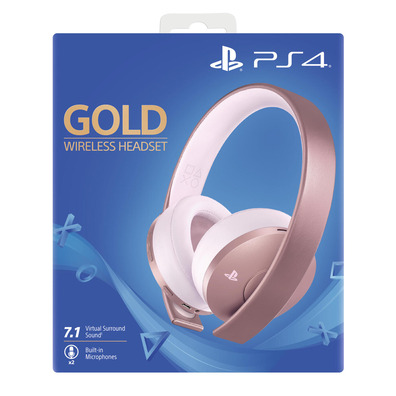 Fone de ouvido sem Fio Sony 7.1 Rose Gold PS4/PC/Mac