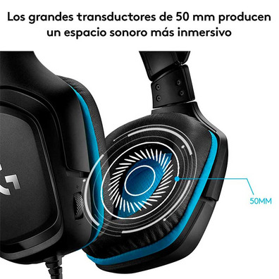 Auriculares Logitech G432 7.1 com Micrófono USB/Jack 3.5 Preto