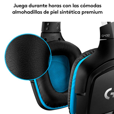 Auriculares Logitech G432 7.1 com Micrófono USB/Jack 3.5 Preto