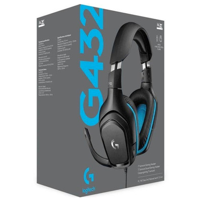 Auriculares Logitech G432 7.1 com Micrófono USB/Jack 3.5 Preto