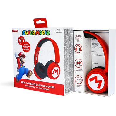 Auriculares OTL Wireless Bluetooth Headphone Super Mario Rojo