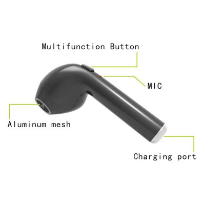 Auricular Stereo Bluetooth + Microfone HBQ i7 Preto
