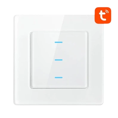 Interruptor Táctil Inteligente Avatto N-TS10-W3 3 Botões WiFi Branco