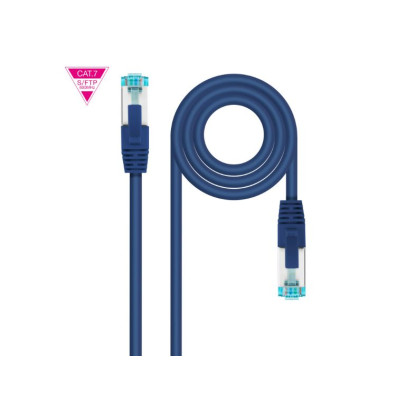 Cabo de Red Latiguillo CAT7 Nanocable 1m Azul - 600MHz LSZH SFTP PIMF AWG26