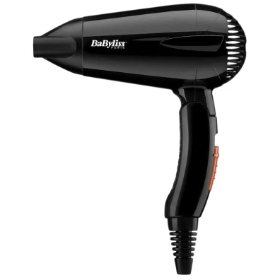 BaByliss Travel Dry 2000 - Secador de Pelo Negro, Potente e Compacto