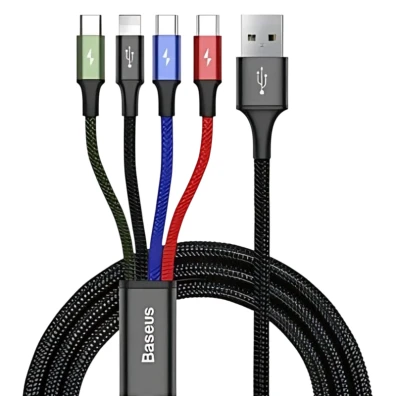 Baseus Fast 4 em 1 - Adaptador 2xUSB-C 1xLightning 1xMicroUSB