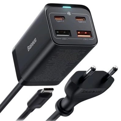 Baseus GaN3 Pro Carregador Rápido 65W 2xUSB-A 2xUSB-C - Carregador