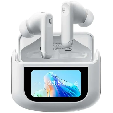 Auriculares Blackview Airbuds 12 IPX7 Branco com Tela LED e Estuche