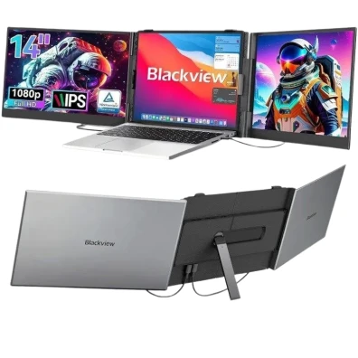 Monitor Blackview DCM6 14" FullHD IPS 60Hz USB-C Dual Ultra Delgado Alumínio