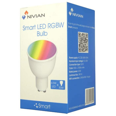 NVS-RGBWBULB-45GU10-W 4,5W GU10
