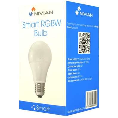 NVS-RGBWBULB-8E27-W 8W E27