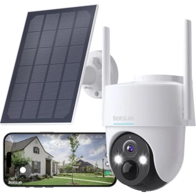 Câmera de vigilância Botslab PT W313 WiFi 3MP com Painel Solar