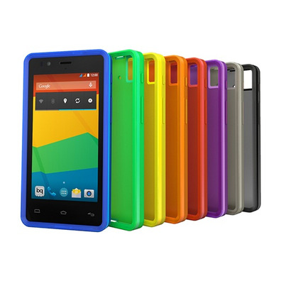 Carcaça bq Aquaris E4.5 Gummie Cover Preto / verde