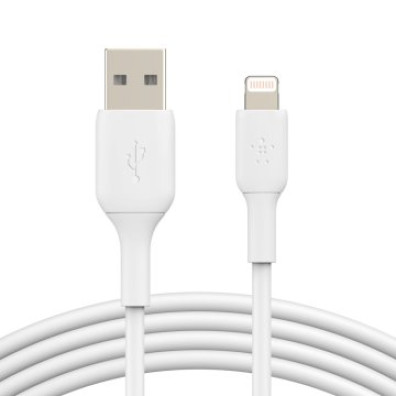 CABLE USB-A A LIGHTNING 1M BELKIN BOOST CHARGE BLANCO - Acesso de Carga e Transferência de Dados para Dispositivos Apple