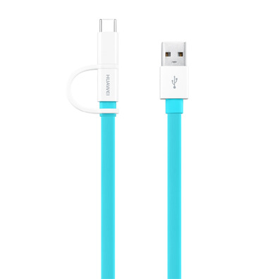 CABO DE DADOS 2 EM 1 TIPO USB C + MICRO USB 2A HUAWEI AZUL