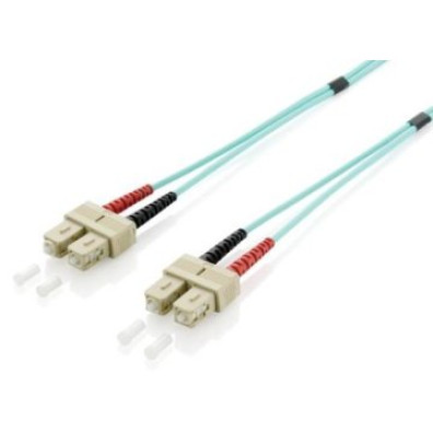 Cabo de Fibra Óptica OM3 Duplex Livre de Halógenos SC/SC 50/125u 1M - Marca EQUIP