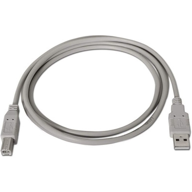 Cabo Impresora USB (A) M 2,0 a USB (B) M Aisens 1M Gris