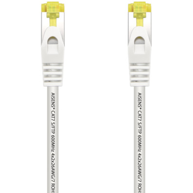 AISENS Cable De Red Cat.7 0.5m RJ45 LSZH 600 MHz S/FTP PIMF AWG26, Branco