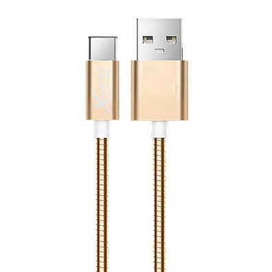 Cabo USB Tipo C Metal X-One - Ouro Rosa