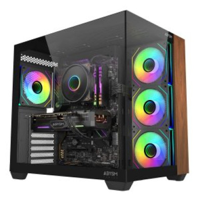 CAIXA ATX ABYSM SAVA 285B NEGRO MADERA, SEM FUENTE, 3 BAHIAS USB-C, 410mm GPU