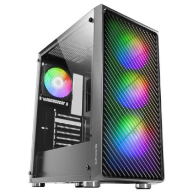 CAIXA ATX Semitorre Mars Gaming MC-F Black com Metal Mesh Frontal e 3 Ventiladores ARGB de 120mm
