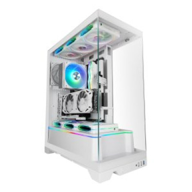 CAIXA ATX MARS GAMING MCPRISMAW BLANCO TRIPLE CRISTAL TEMPLADO GPU MAX. 430mm 4x2.5 - Branca