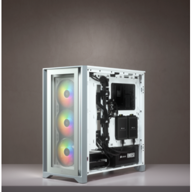 Caja Corsair ICUE 4000X RGB Temeado Glass Blanca