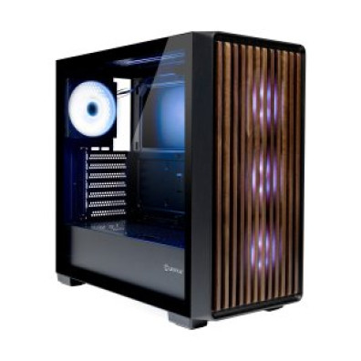 Caixa ATX UNYKA REVELAT MADEIRA BLACK com frontal de madeira
