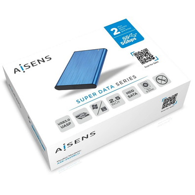 Caja Exterior 2,5 '' USB Tubo SATA Aisens Aluminio Azul ASE-2525BLU