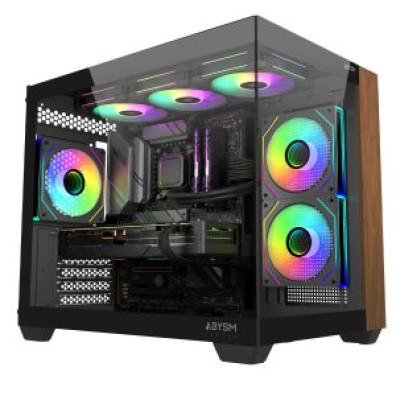 CAIXA MICROATX ABYSM SAVA 285C Preto Madeira 1x3.5 2x2.5 USB-C 3.2 SEM FUENTE GPU 410mm