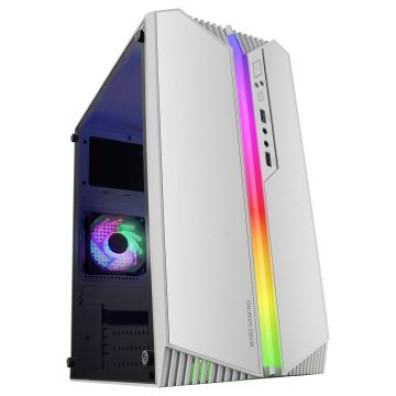 CAIXA MICROATX GAMING MARS GAMING MC-S1 BLANCO FRONTAL ARGB VENTILADOR TRASERO FRGB SEM VENTANA LATERAL