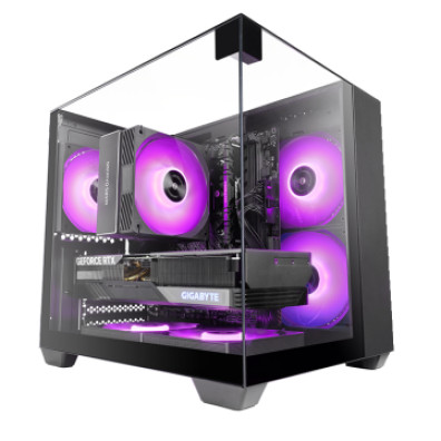 CAIXA MICROATX GAMING MARS GAMING MCVISIONM TRIPLE CRISTAL TEMPLADO GPU 330mm 1x3.5 1x2.5 NEGRO
