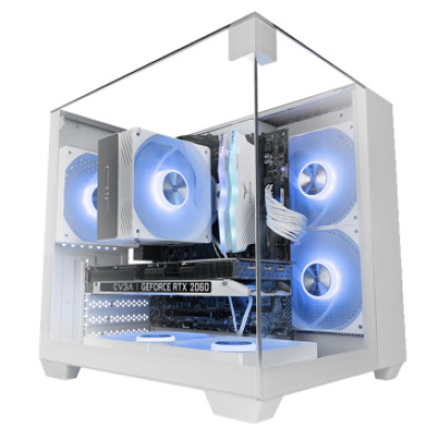 CAIXA MARS GAMING MICROATX MCVISIONMW BLANCO TRIPLE CRISTAL TEMPLADO GPU 330mm 1x3.5 1x2.5