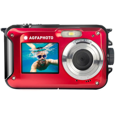 Cámara Deportiva Digital Deportiva AgfaFoto Realishot WP8000 24MP Roja