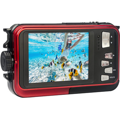 Cámara Deportiva Digital Deportiva AgfaFoto Realishot WP8000 24MP Roja