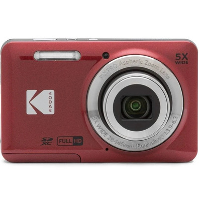Cámara Digital Kodak Pixpro FZ55 16MP Zoom Tico Tico 5X Roja