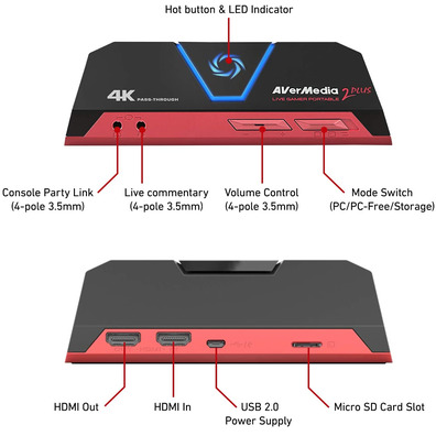 Capturadora Avermedia Live Gamer Portátil 2 Plus 4K