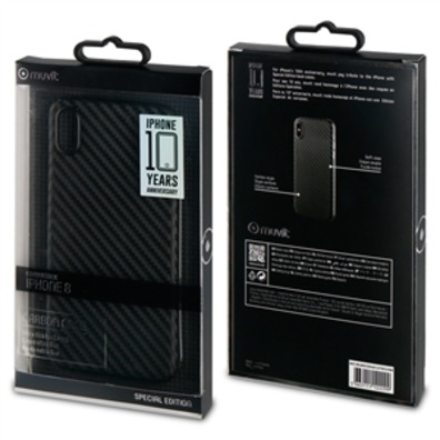 Caixa de fibra de carbono preto "edição especial" iphone X muvit