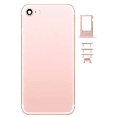 Carcaça Traseira iPhone 7 Rosa Dourado + Botões Laterais + Bandeja SIM