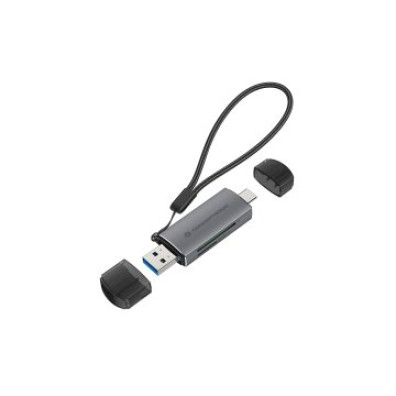 Card Reader Externo CONCENTRONIC BIAN05G USB-C e USB-A Compatível com SD, SDHC, SDXC, Micro SD