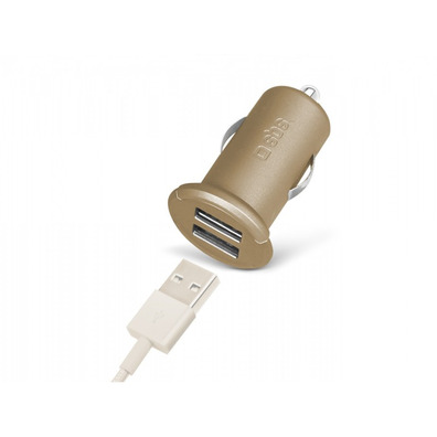 Carregador USB de Coleta de Ouro SBS 2 Portas USB 2.400 mA Ouro