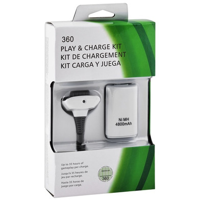 Kit De Juega y Carga Xbox 360 Blanco (No oficial)