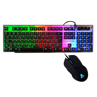 Combo The G-Lab Teclado Keyz Neon   Mouse Kult Helium