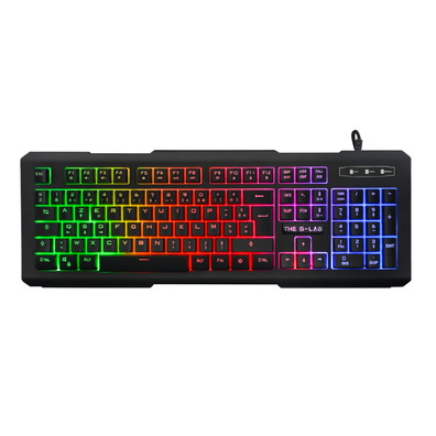 Combo The G-Lab Teclado Keyz Neon   Mouse Kult Helium