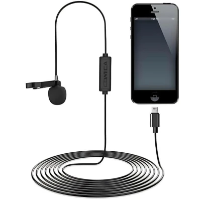 Micrófono Lavalier COMICA para smartphone com Conector Lightning 4.5 m