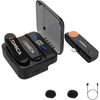 COMICA Vimo S-M1 Micrófono Lavalier Inalámbrico Negro com Cancelação de Som (Lightning)